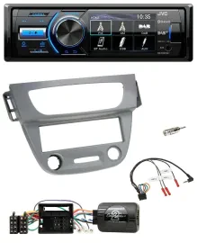 JVC Bluetooth Lenkrad USB DAB Autoradio für Renault Megane III 2009-2012 grau