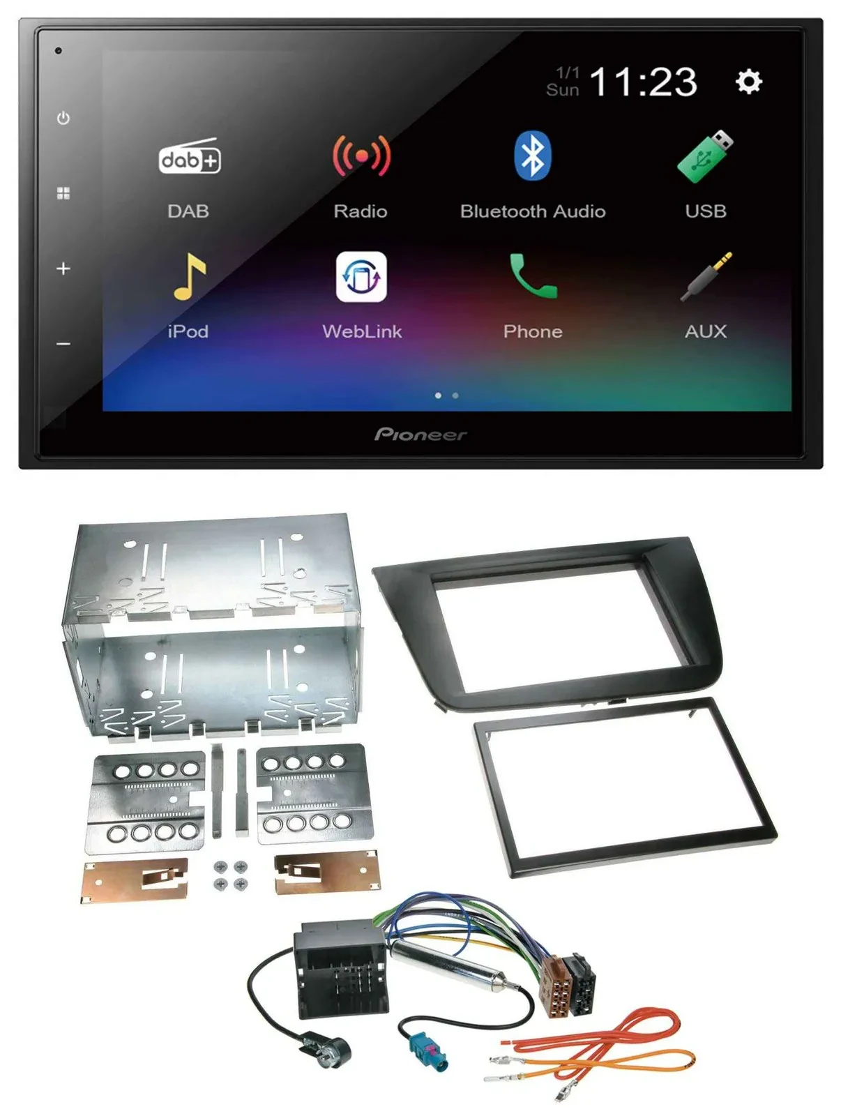 Pioneer USB Bluetooth DAB 2DIN MP3 Autoradio für Seat Altea Toledo Altea XL schw