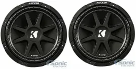 2) KICKER 43C124 12" 150W RMS Comp Series Single 4 ohm Car Audio Subwoofer
