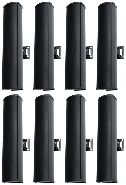 (8) Rockville WET ARRAY 4 Black Line Array Speakers For church/School/Auditorium