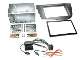 Radioeinbauset Doppel DIN Autoradio für Seat Leon 2005-2009 silber