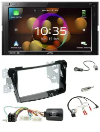 JVC DAB Lenkrad 2DIN Bluetooth USB Autoradio für Hyundai i40 ab 2011 VF Klavierl