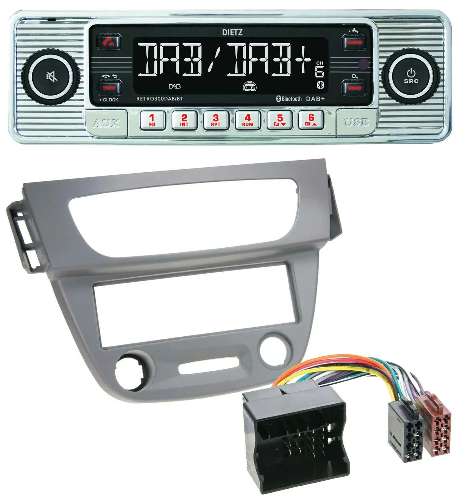 Dietz Bluetooth MP3 DAB USB Autoradio für Renault Megane 3 Quadlock 09-14 grau