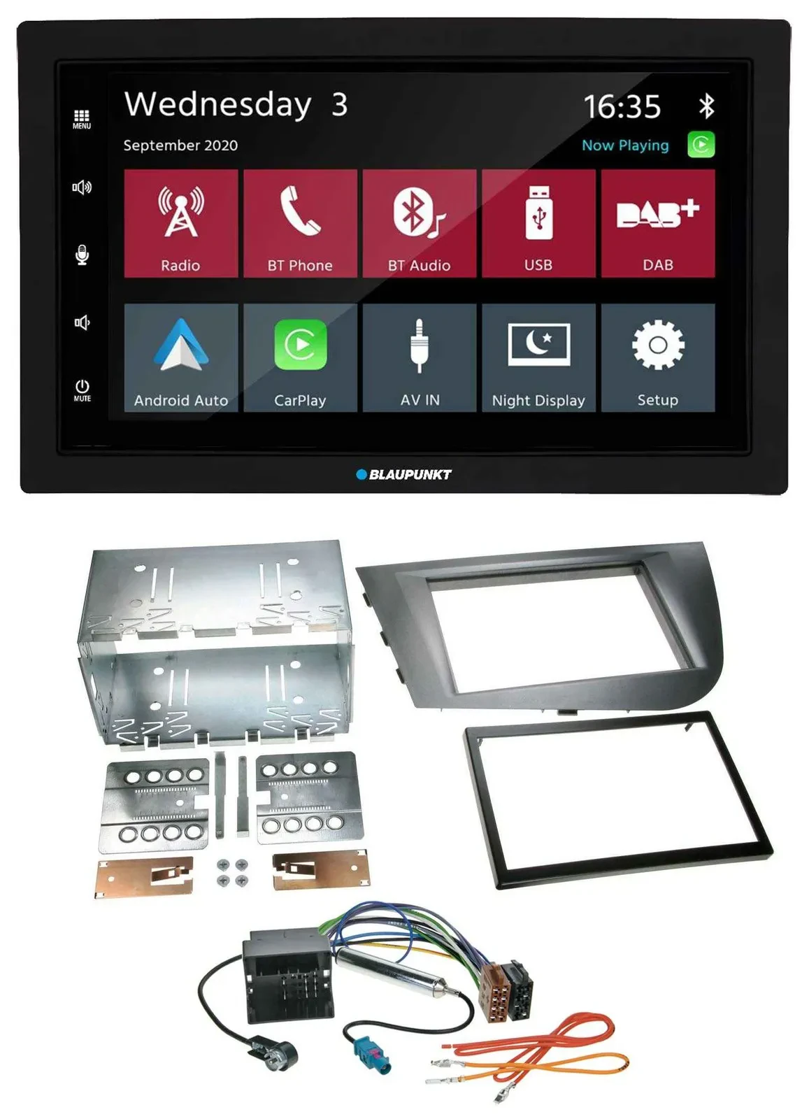 Blaupunkt 2DIN MP3 USB Bluetooth DAB Autoradio für Seat Leon 2005-2009 silber