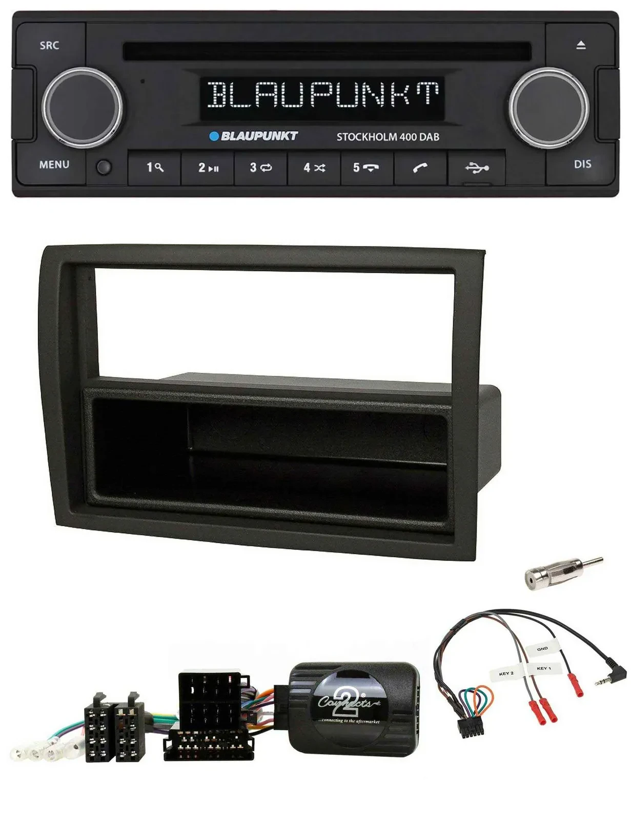 Blaupunkt Lenkrad Bluetooth DAB CD USB Autoradio für Fiat Ducato 2012-15 schwarz