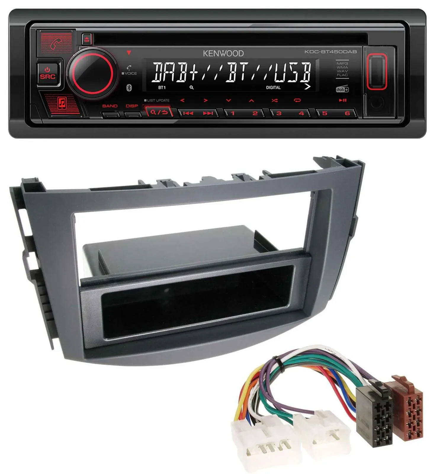 Kenwood MP3 CD USB Bluetooth DAB Autoradio für Toyota RAV-4 (ab 2006)