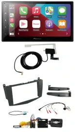 Автомагнитола Pioneer 2DIN, USB, Bluetooth, DAB, совместимая с кнопками на руле, для Mercedes C-Class 2007–2011 (W20)