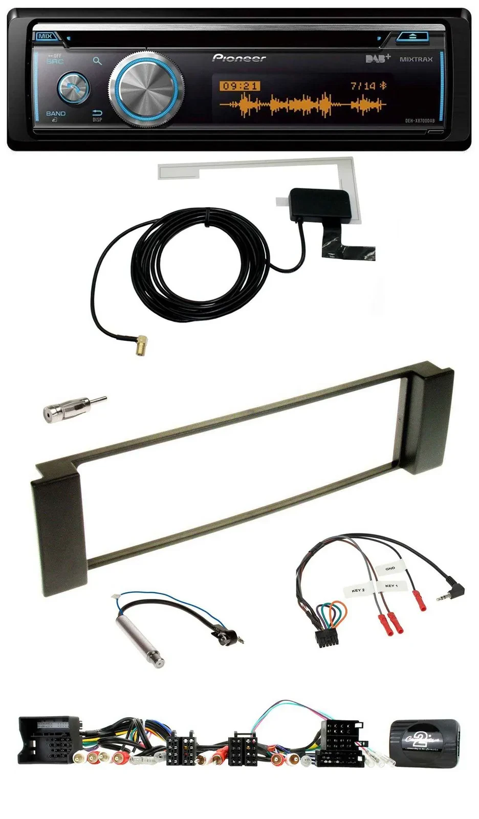 Pioneer Bluetooth DAB Lenkrad USB CD Autoradio für Audi A3 A6 Can-Bus 00-04