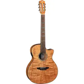 Классическая гитара с подключением Luna Guitars High Tide Mahogany Cutaway Natural