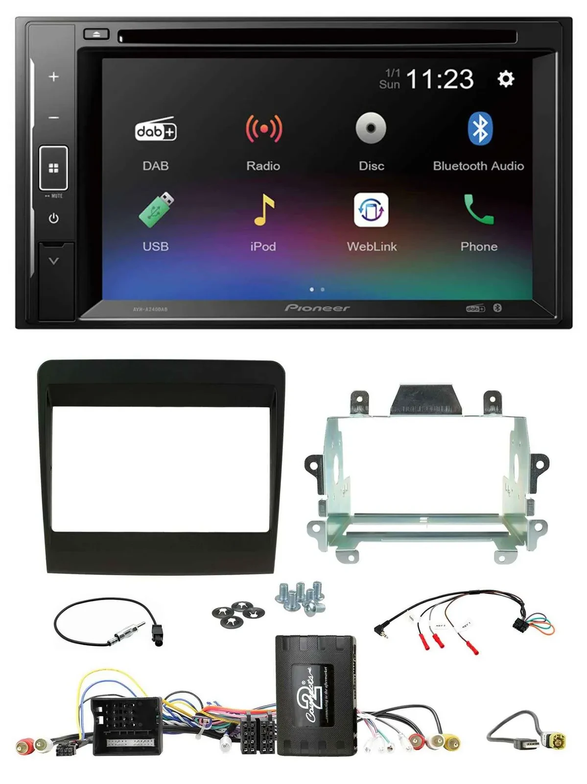 Pioneer Bluetooth Lenkrad USB 2DIN DAB DVD Autoradio für Porsche 911 991 2011-20