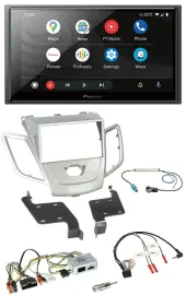 Pioneer USB 2DIN DAB Lenkrad Bluetooth Autoradio für Ford Fiesta 2010-2017 silbe