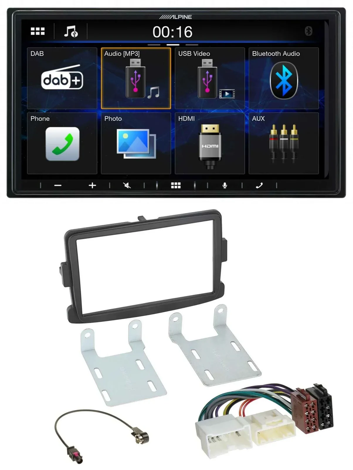 Alpine Bluetooth 2DIN MP3 DAB USB Autoradio für Dacia Sandero Opel Vivaro Renaul