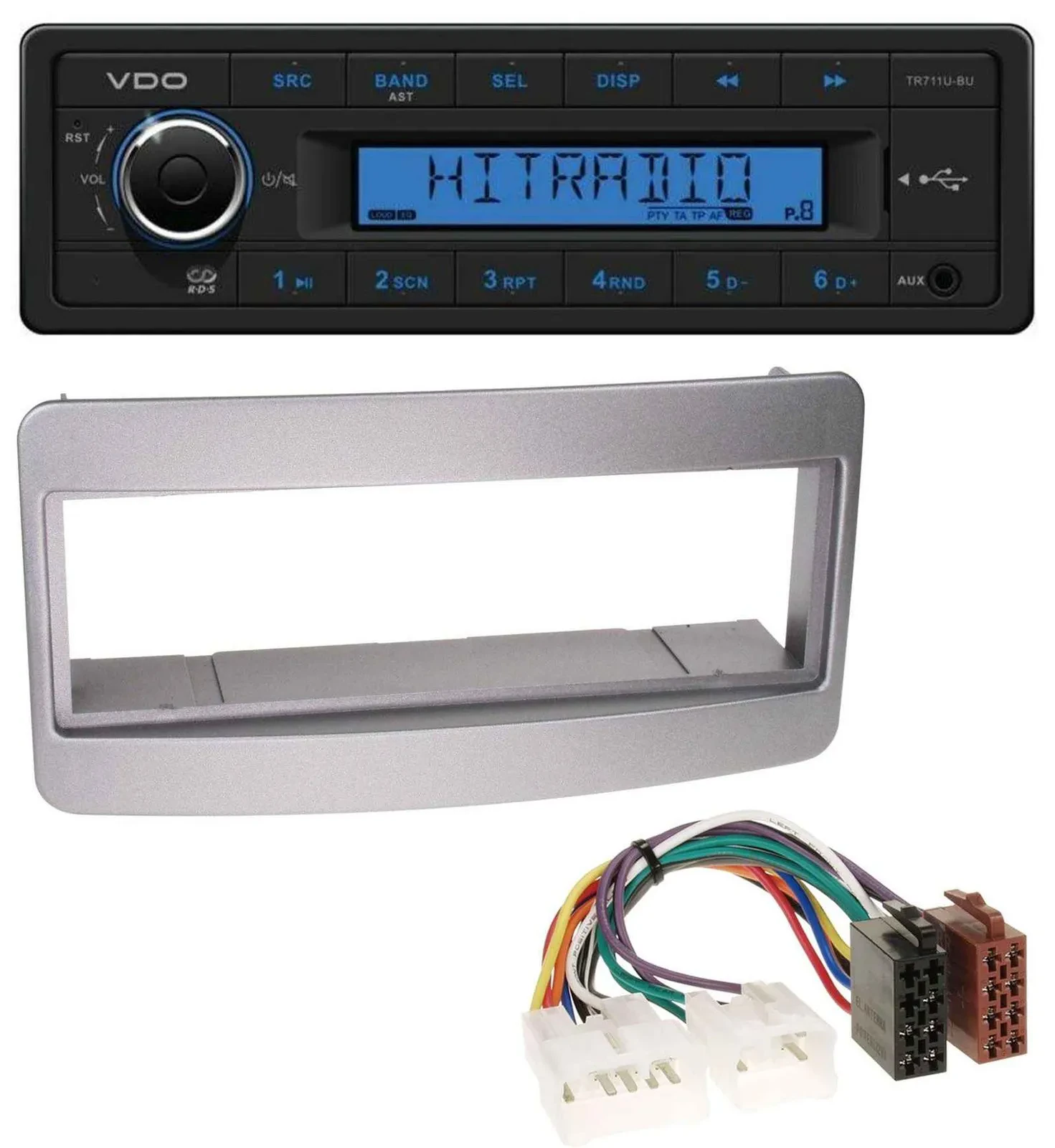 VDO AUX 1DIN MP3 USB Autoradio für Toyota Celica MR2 dunkelsilber