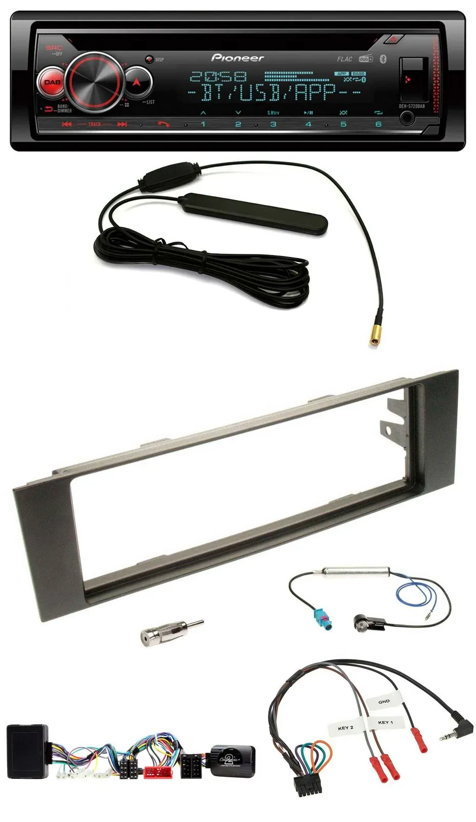 Pioneer USB DAB Lenkrad Bluetooth CD Autoradio für Audi A3 03-06 vollaktiv