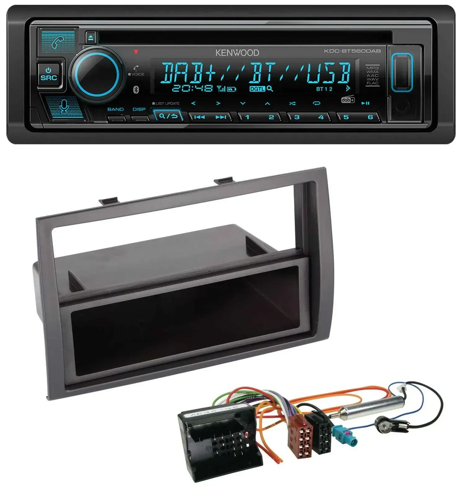Автомагнитола для Citroen Jumper 2006–2011 Kenwood Bluetooth, DAB, CD/MP3, USB, Quadlock