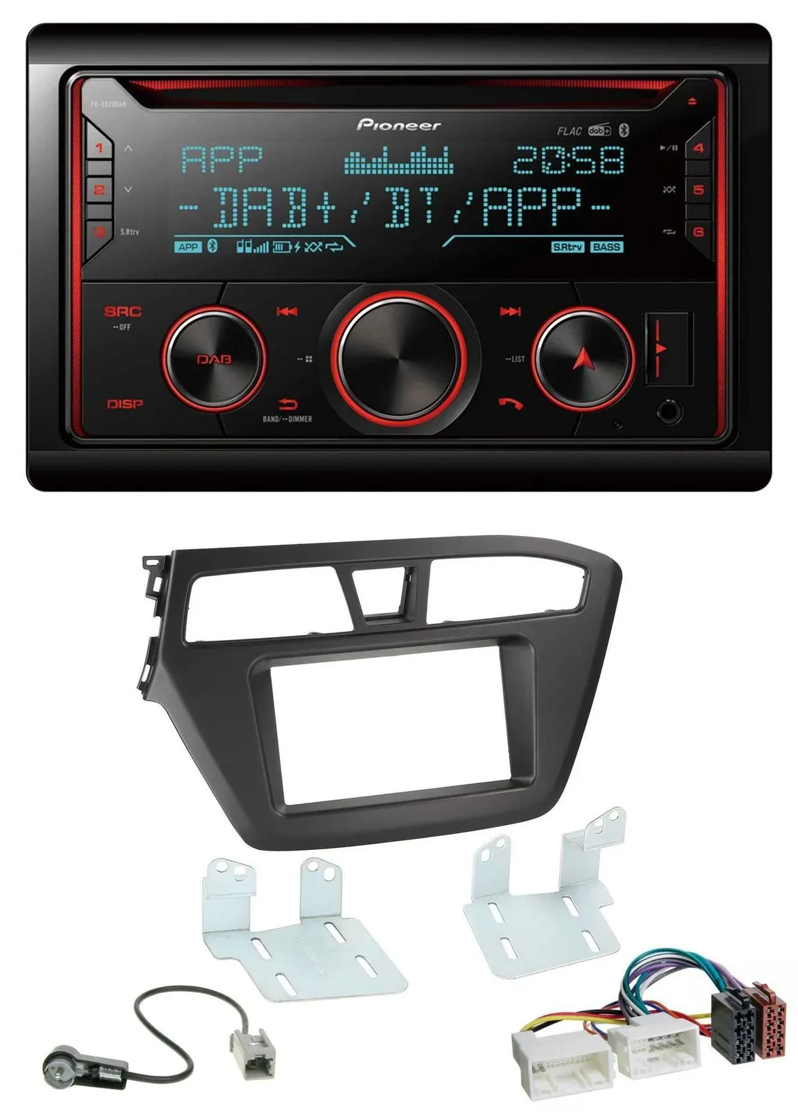 Автомагнитола для Hyundai i20 (2014–2020) Pioneer 2-DIN DAB, Bluetooth, USB, CD, MP3