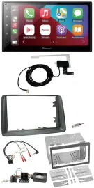 Pioneer USB Bluetooth DAB Lenkrad 2DIN Autoradio für Fiat Panda 2007-2012 grau