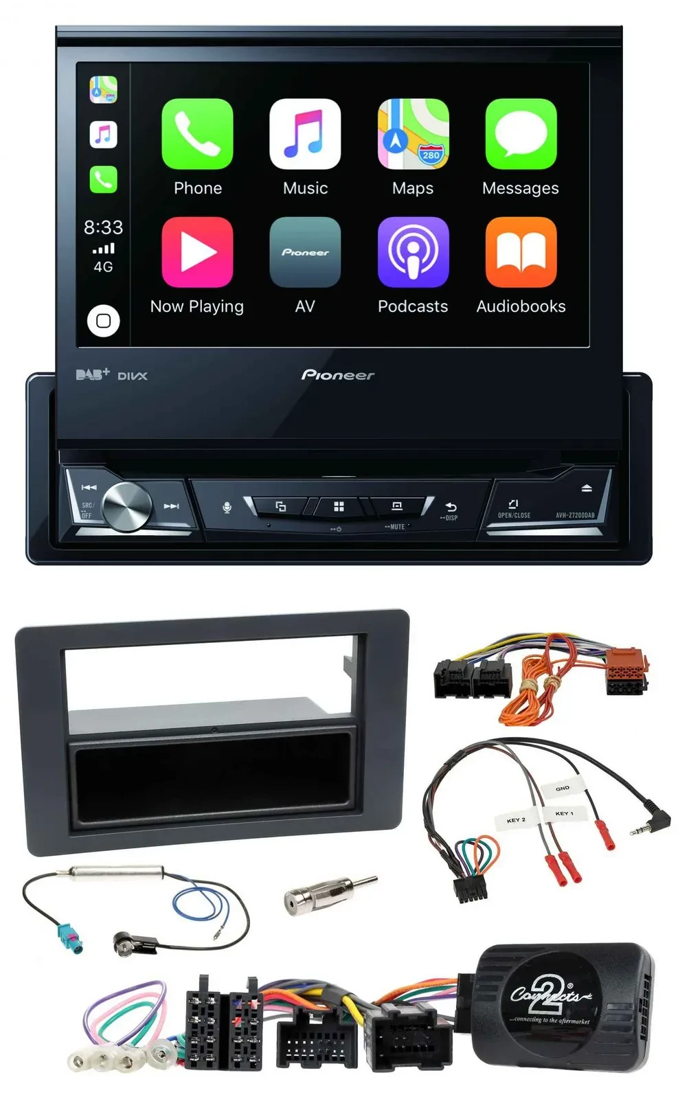 Pioneer DVD Bluetooth DAB USB Lenkrad Autoradio für Saab 9-5 YS3E Facelift 2005-