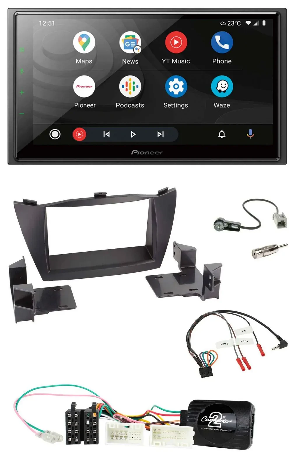 Pioneer USB 2DIN DAB Lenkrad Bluetooth Autoradio für Hyundai ix35 2010-2013 ohne