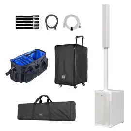 RCF EVOX-J9-W 12" Three-Way Column Array White with Rolling Cover