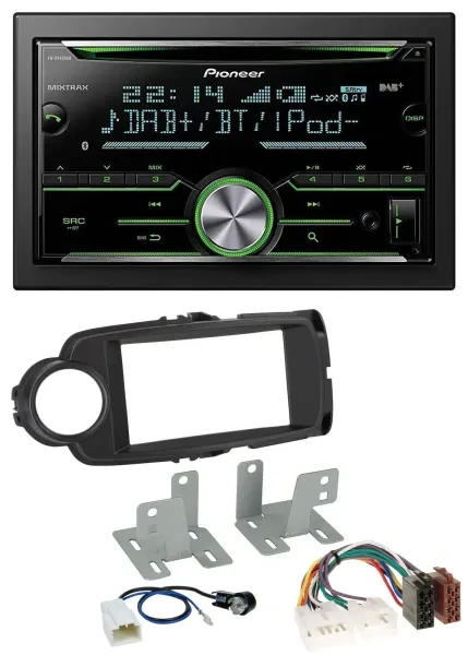Pioneer Bluetooth MP3 DAB 2DIN USB CD Autoradio für Toyota Yaris 11-20 schwarz