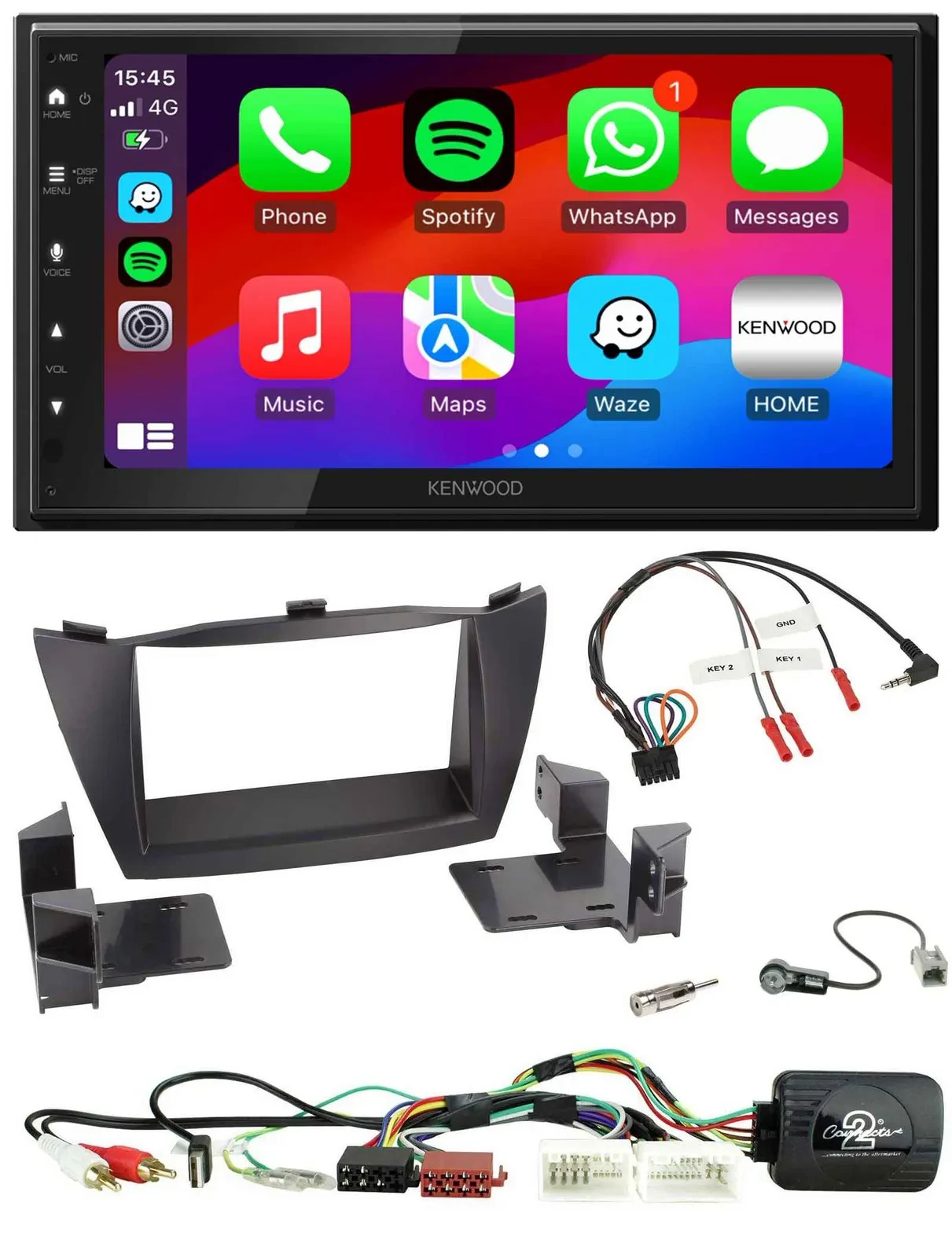 Автомагнитола Kenwood 2DIN, USB, DAB, Bluetooth, для Hyundai Tucson 2010–2015, с поддержкой кнопок на руле