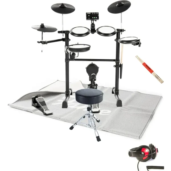 Fame E-Drum Set DD-Lite Pro, 5A Sticks, Teppich, Hocker, Kopfhörer, Practice Pad
