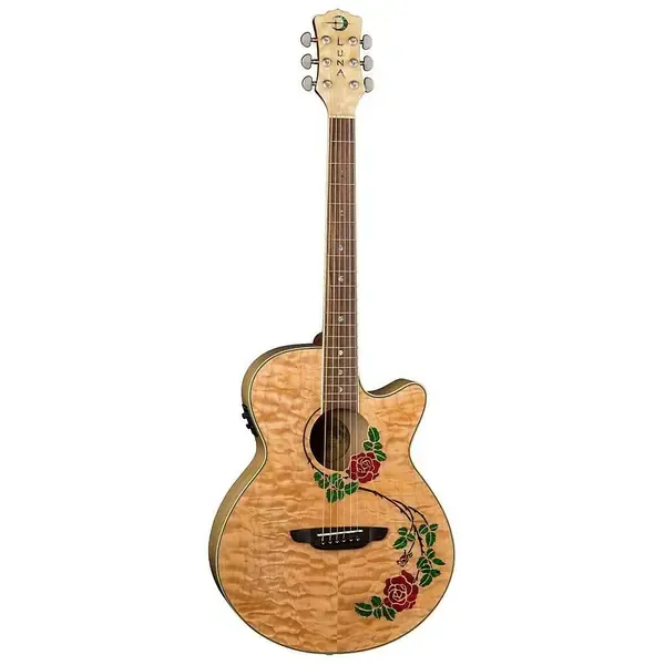Электроакустическая гитара Luna Guitars Flora Rose Gloss Natural