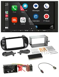 JBL USB 2DIN MP3 Bluetooth AUX Autoradio für Fiat 500 (ab 12) schwarz