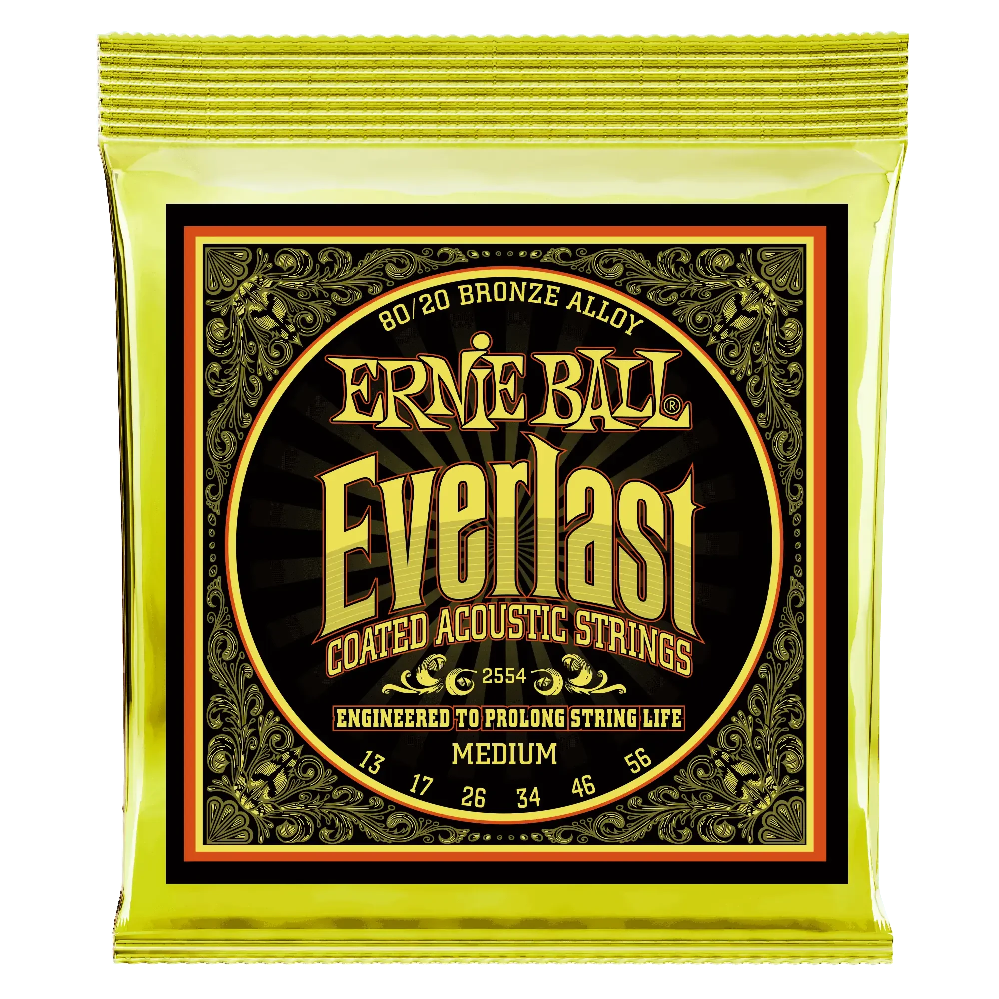Струны для акустической гитары Ernie Ball 2554 Everlast 80/20 Bronze Medium 13-56