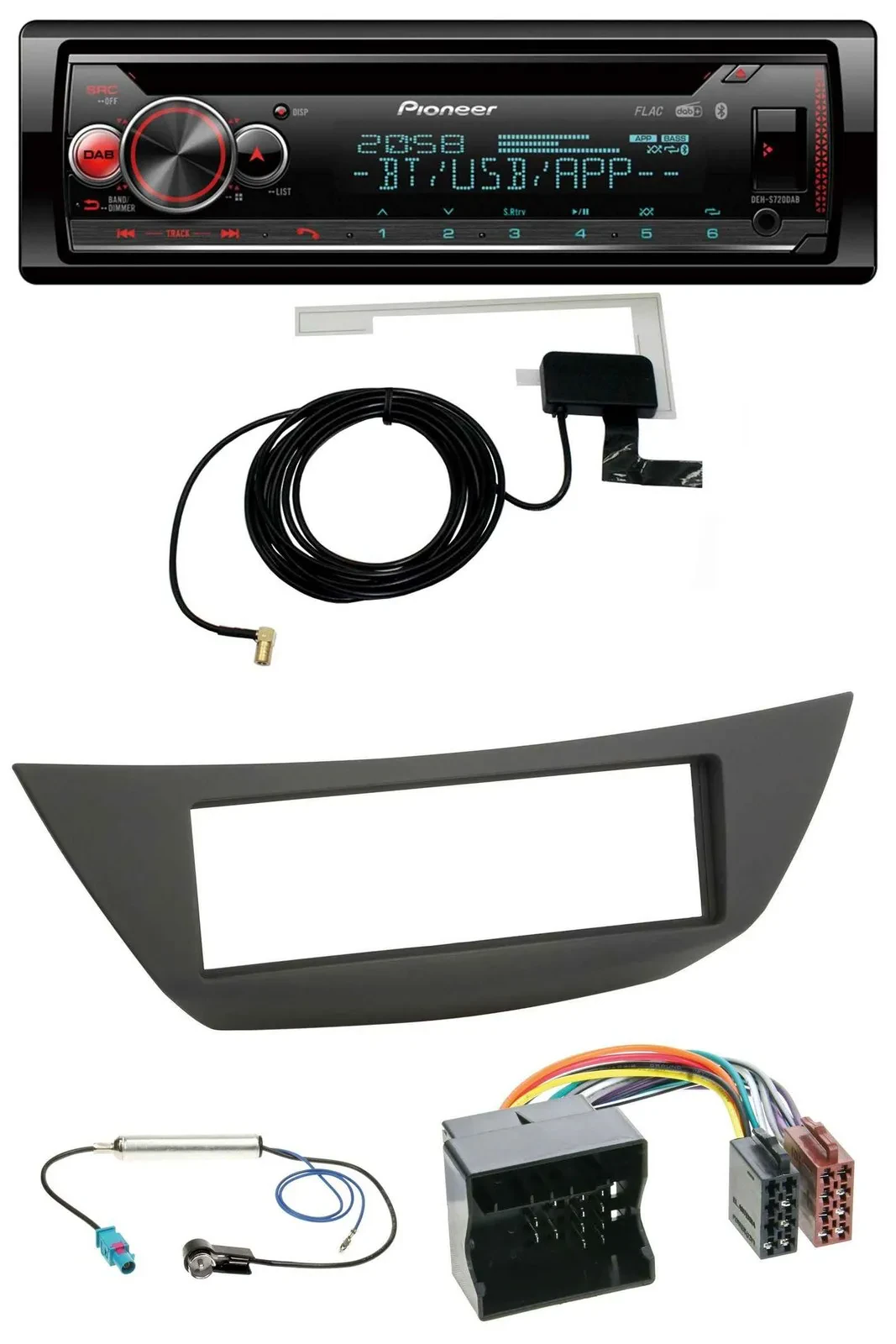 Pioneer DAB CD MP3 USB Bluetooth Autoradio für Renault Laguna 3 (ab 2008)