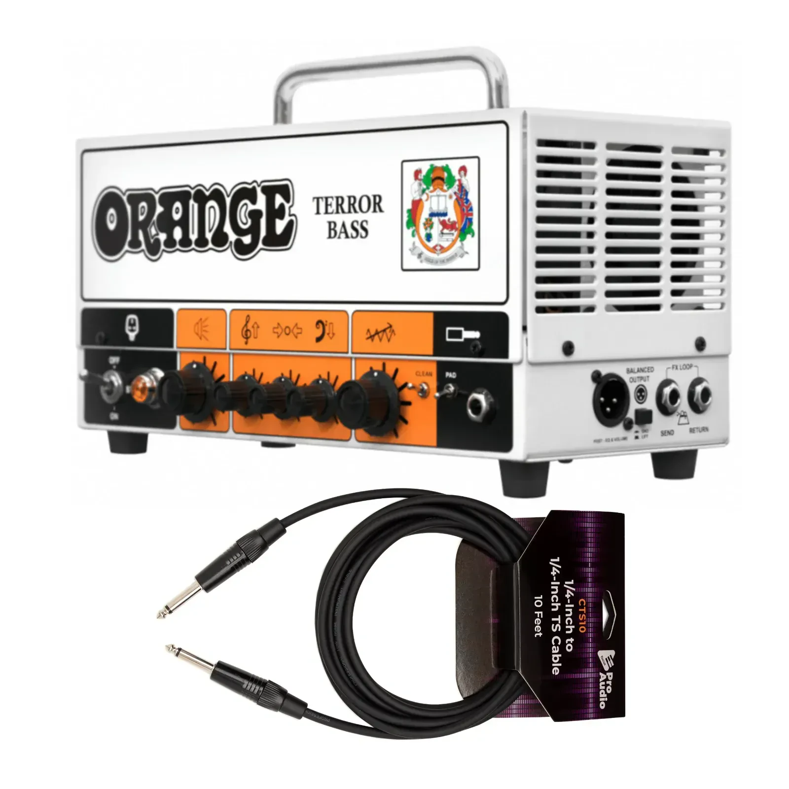 Усилитель для бас-гитары Orange Terror Bass 500W, голова (набор) с 10 ft TS кабелем
