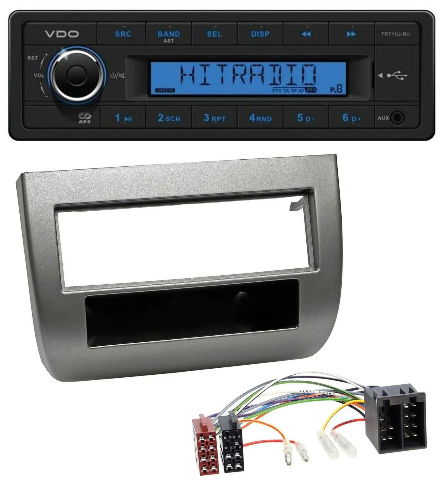 VDO AUX 1DIN MP3 USB Autoradio für Lancia Y (843 03-11) anthrazit