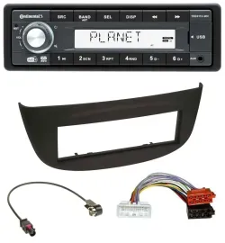 Автомагнитола для Renault Twingo Continental 1DIN MP3 USB AUX DAB черная