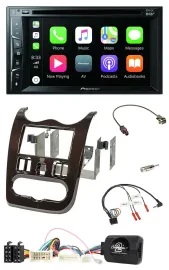 Автомагнитола Pioneer 2-DIN, USB, DVD, Bluetooth, DAB, для Dacia (с 2012), темно-коричневый, поддержка управления на руле