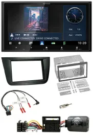 Kenwood Bluetooth 2DIN USB DAB Lenkrad Autoradio für Seat Altea Toledo schwarz