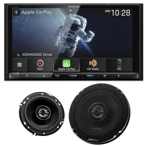 Kenwood 6.75" Touchscreen Multimedia Receiver with 6.5" Coaxial Speakers
