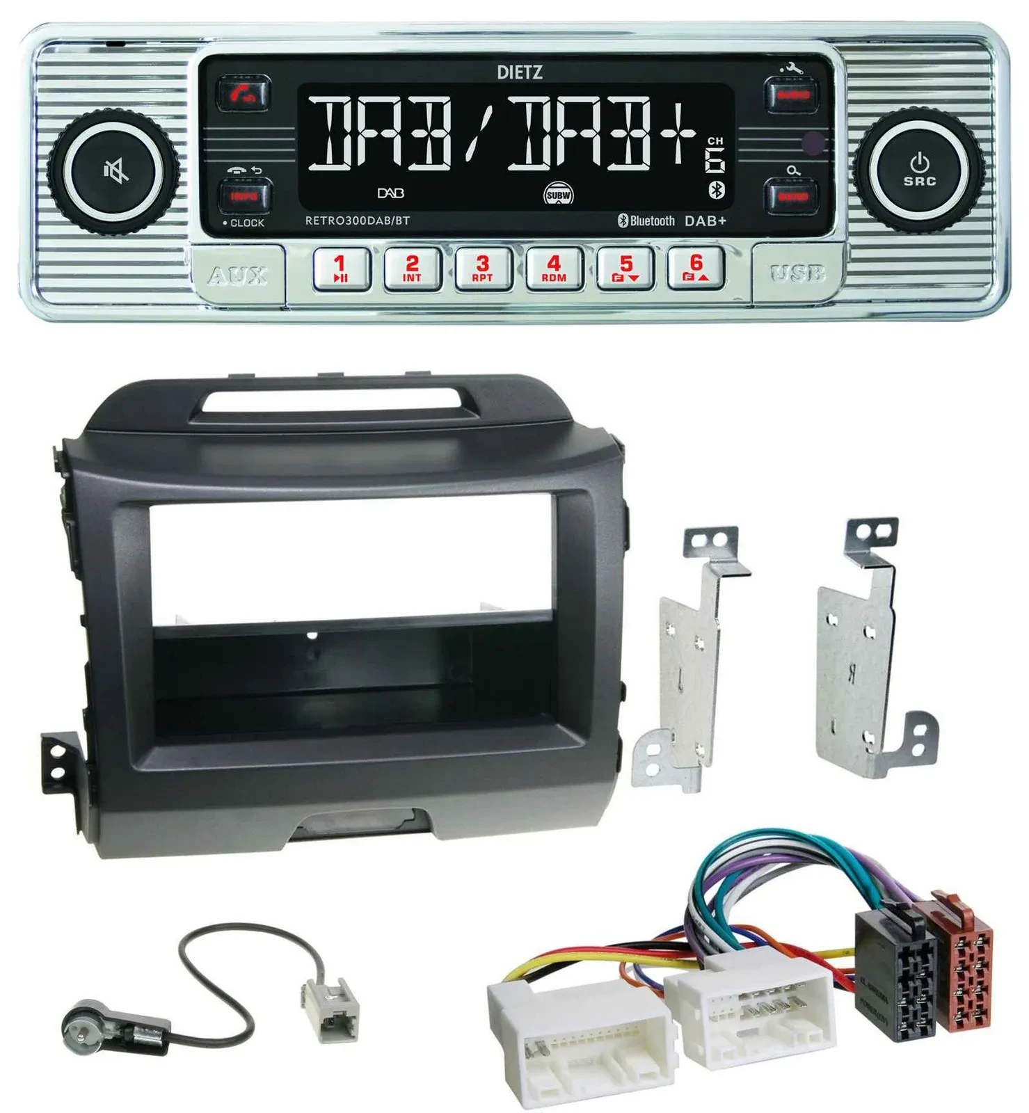 Dietz Bluetooth MP3 DAB USB Autoradio für Kia Sportage 3 SL 10-15 schwarz