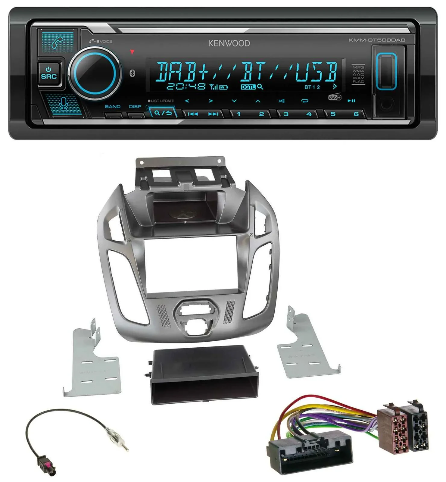 Автомагнитола Kenwood Bluetooth, DAB, USB для Ford Connect/Transit 2012–2018
