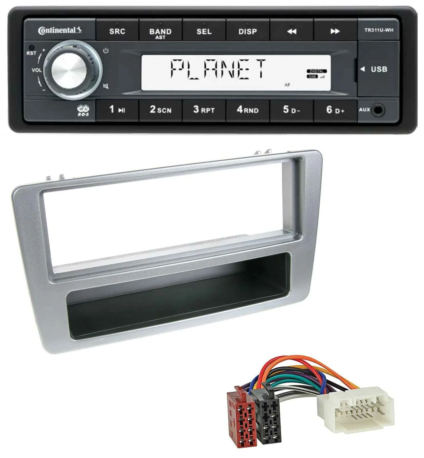 Continental USB MP3 AUX 1DIN Autoradio für Honda Civic 01-03 silber man. Klima.