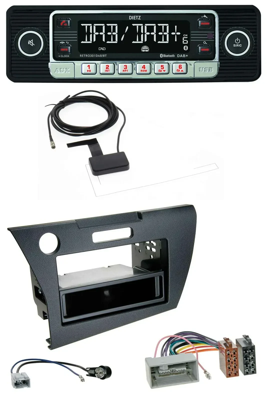 Dietz DAB Bluetooth USB MP3 Autoradio für Honda CR-Z (ZF1, ab 2010)