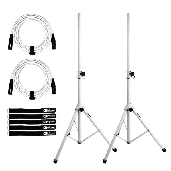 Gravity GSP5211W White 35mm Aluminum Speaker Stands Duo Package