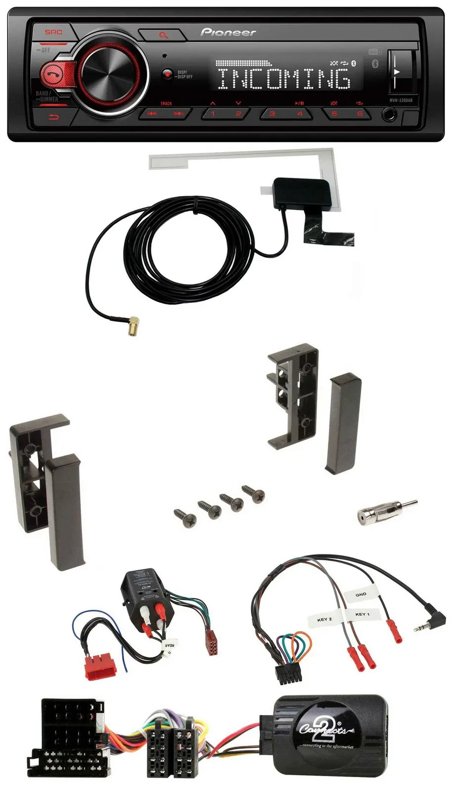 Автомагнитола Pioneer DAB, Bluetooth, USB для Audi A3/A4/A6 (1999–2000), совместима с кнопками на руле и системой BOSE