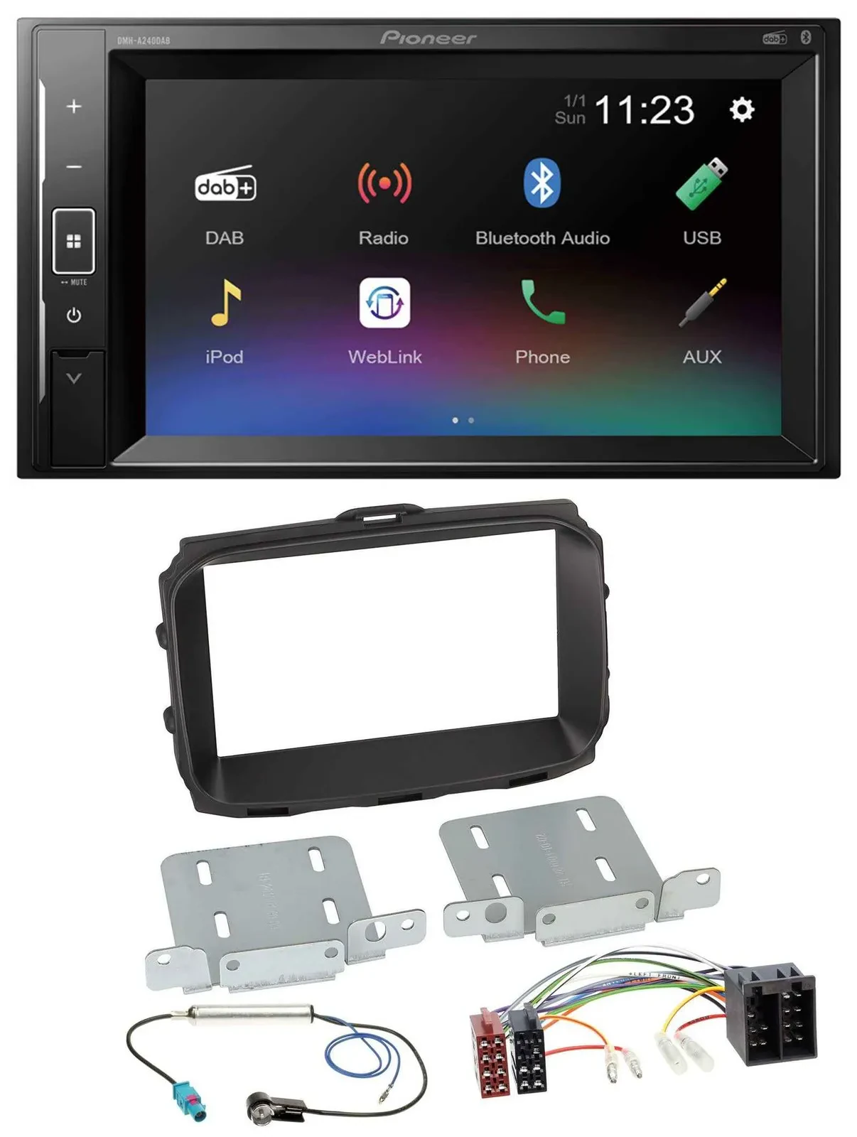 Автомагнитола для Alfa Romeo Giulietta (2013–2021) Pioneer 2DIN, DAB, Bluetooth, USB, MP3, ISO