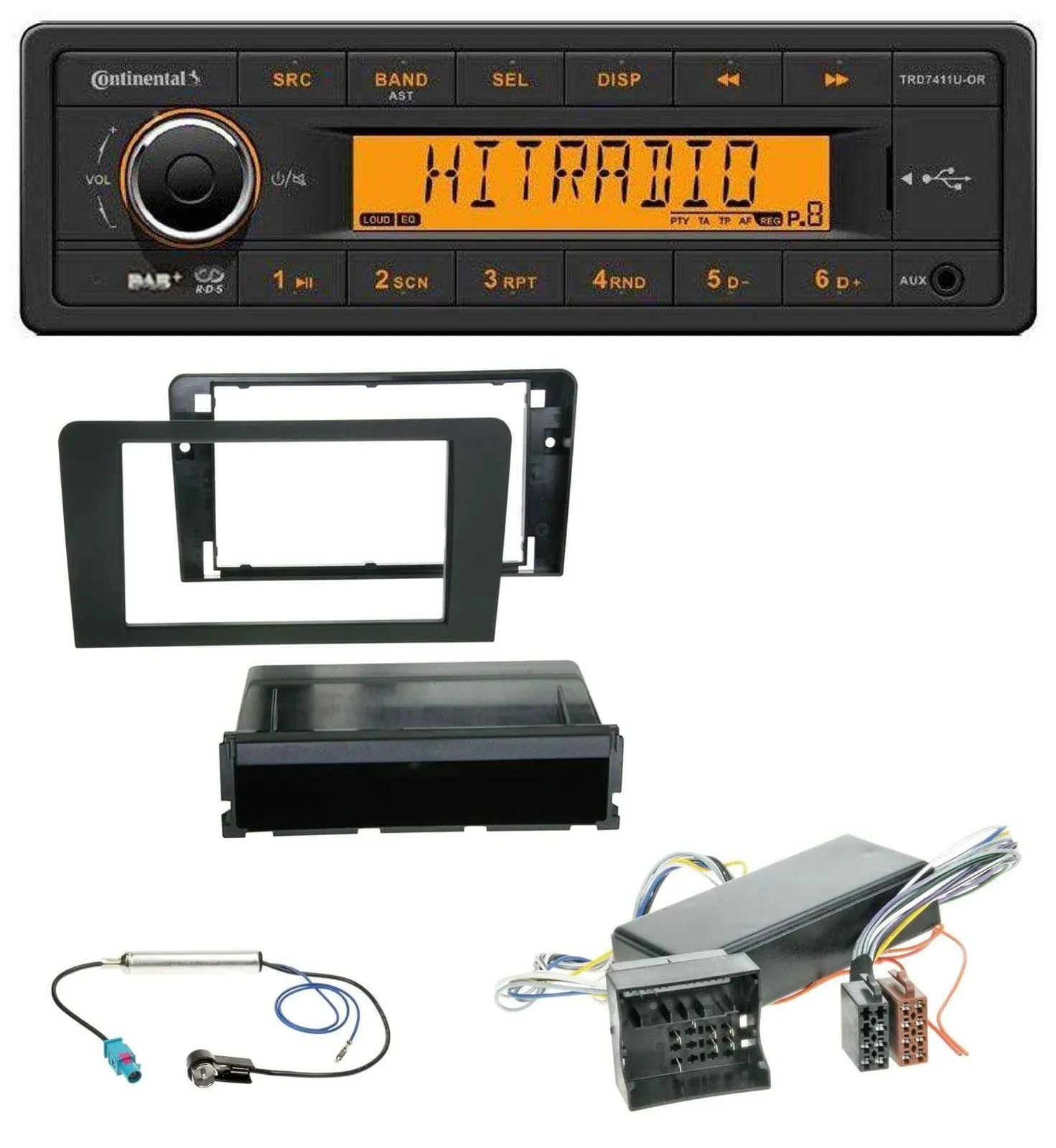 Continental 1DIN DAB MP3 AUX USB Autoradio für Audi A3 06-12 8P Symphony Bose Ak