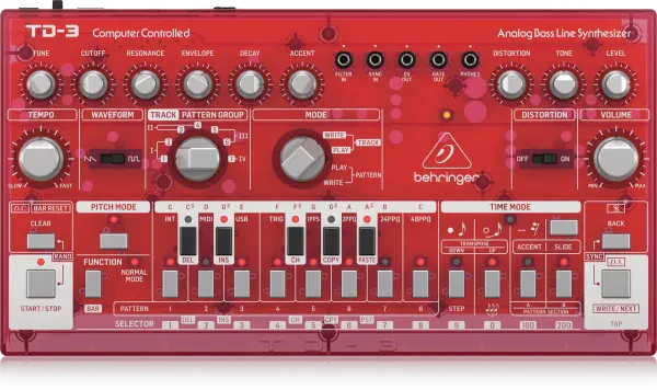 Аналоговый студийный синтезатор Behringer TD3-SB Strawberry Analog Bass Line Synthesizer