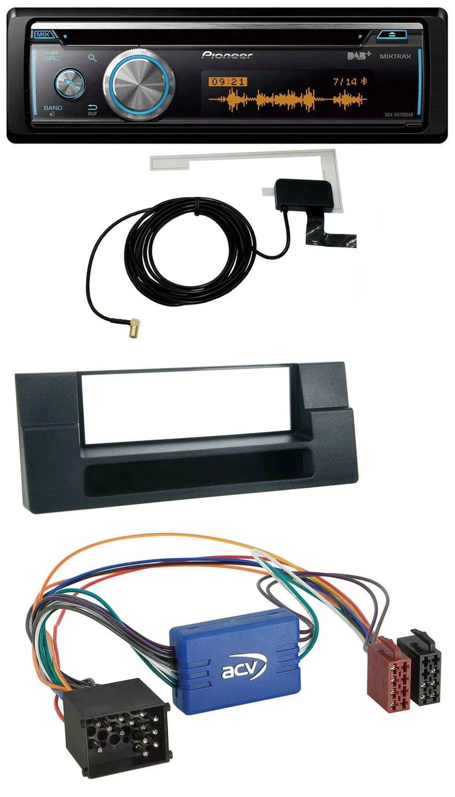 Автомагнитола для BMW 5er E39, X5 E53 Pioneer Bluetooth, DAB, MP3, USB, CD