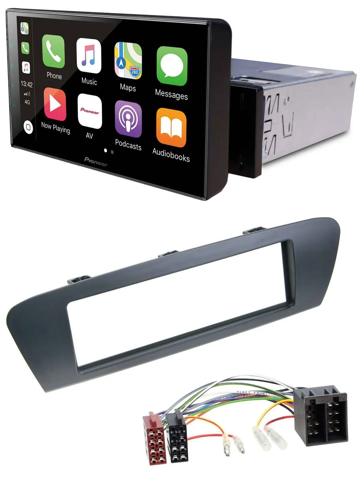 Pioneer Bluetooth MP3 DAB USB Autoradio für Renault Scenic (ab 09) - grau