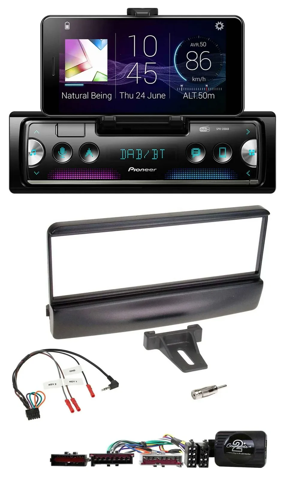 Автомагнитола для Ford Mondeo 2000–2002 Pioneer Bluetooth, DAB, USB, черная