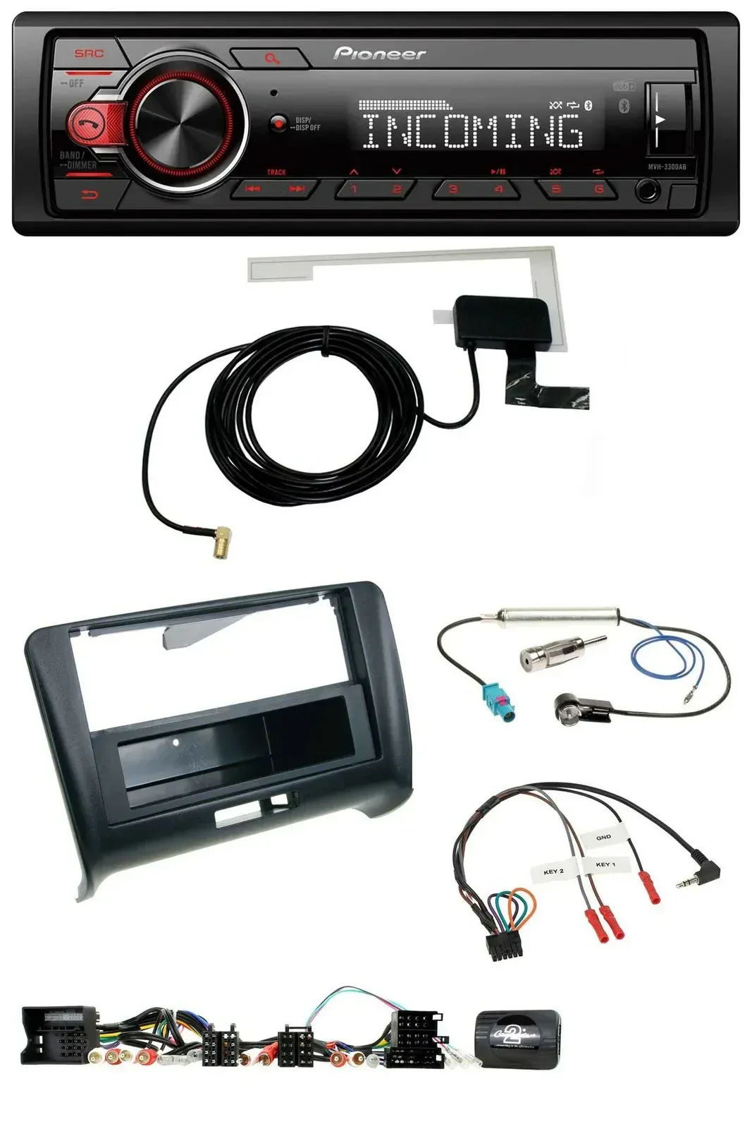 Автомагнитола Pioneer CD DAB USB, поддержка MP3, совместима с управлением на руле, для Audi TT (2006–2014)